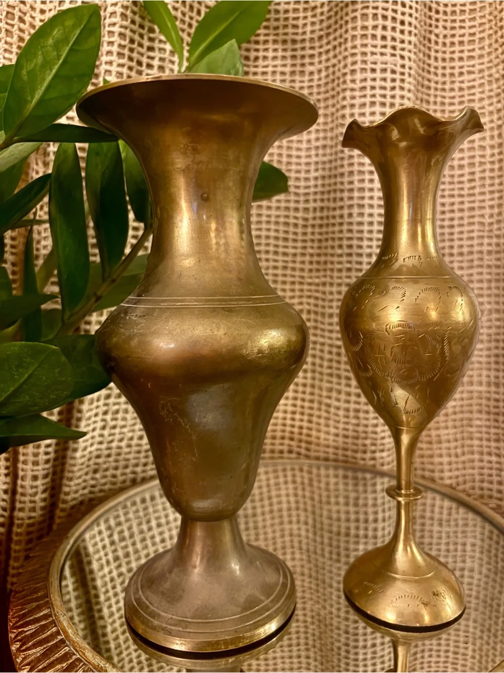 Pair of Vintage Brass Vases